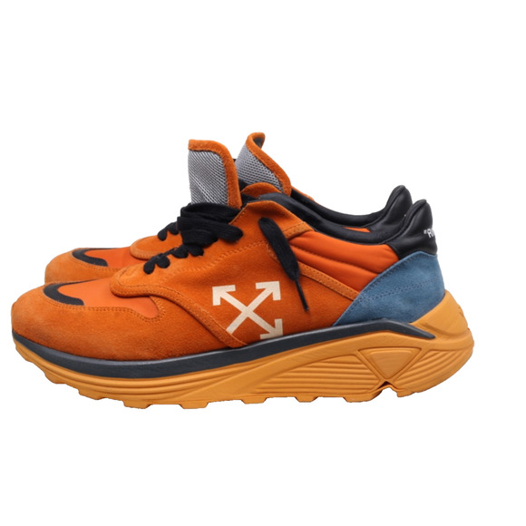 Off-White Virgil Abloh Orange Suede Jogger Sneakers Designer Shoes Size 44